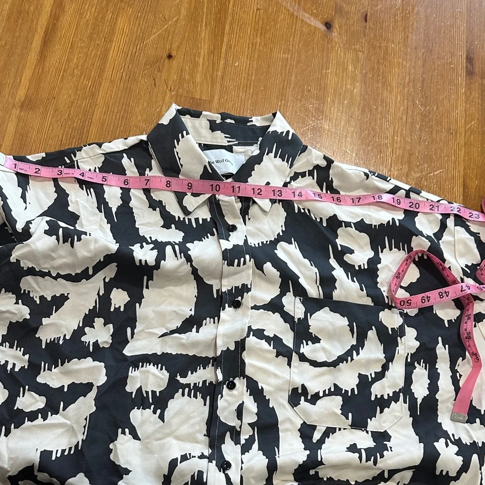 The wolf Gang Black and White Women's Button Down Shirt - Picture 11 of 12